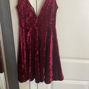 Lulu’s Red Velvet Short Cocktail Dress